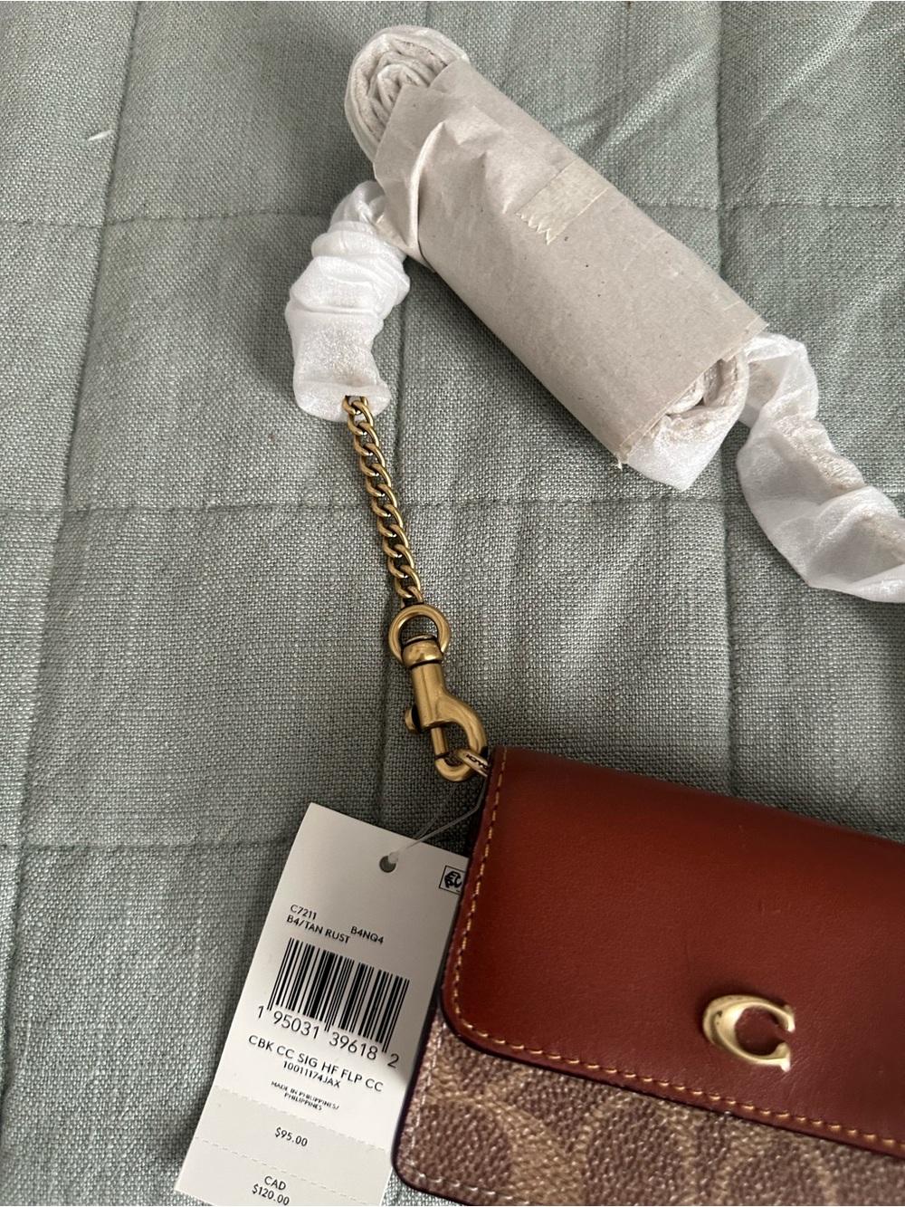 NWT Coach Essential Signature Canvas Half Flap Card Case - Picture 3 of 6